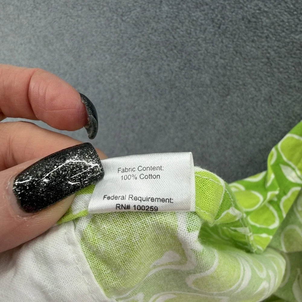 Green Fruit Apron Womens OS Apple Pear Print Ruffle Pocket Retro Rockabilly